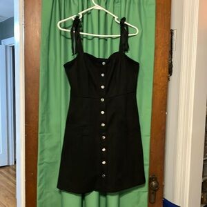 Black suede dress with ties